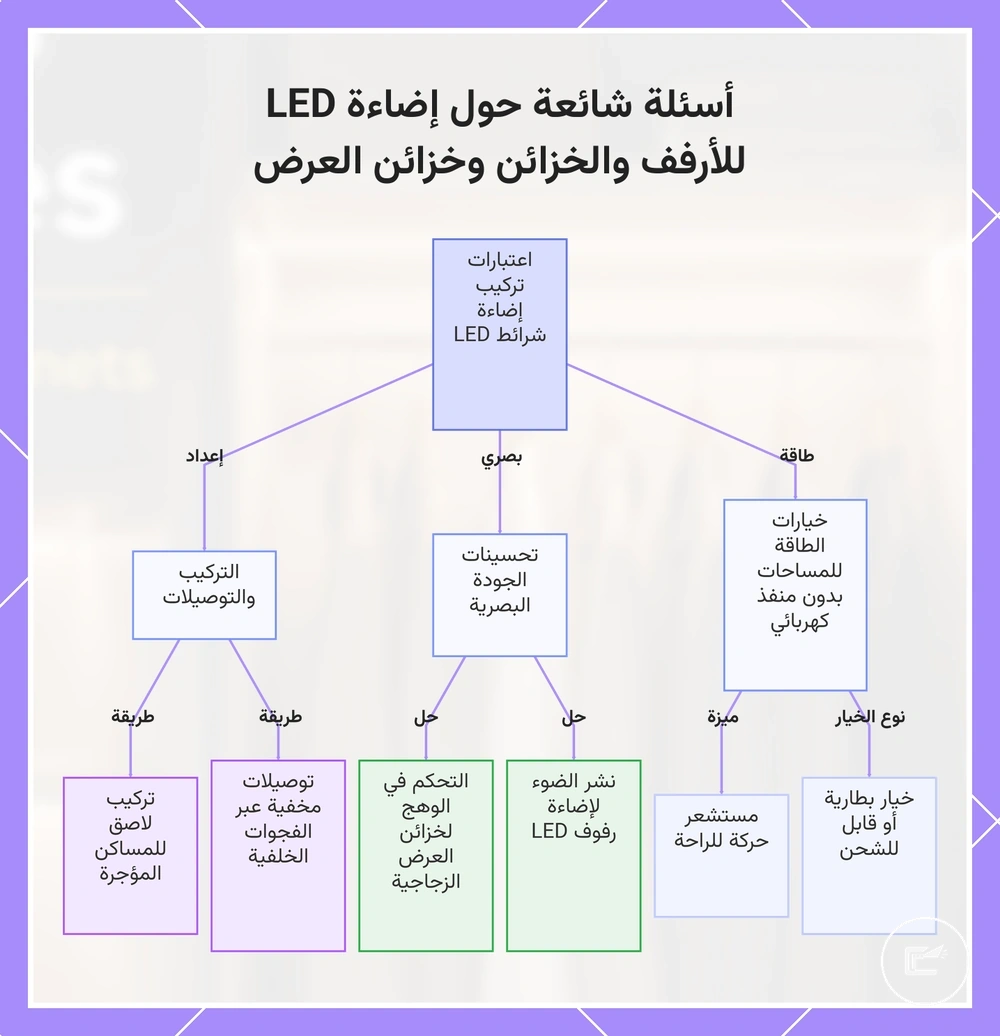 أسئلة شائعة حول إضاءة LED للأرفف والخزائن وخزائن العرض