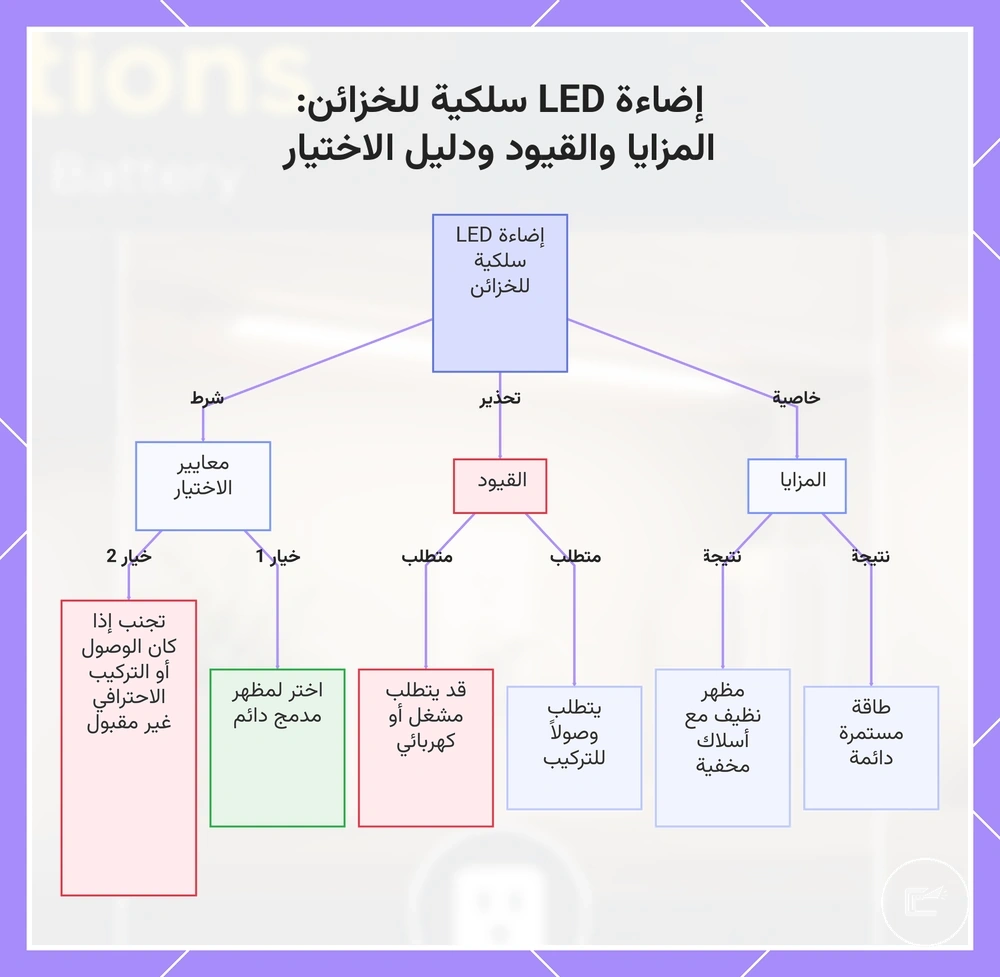 إضاءة LED سلكية للخزائن: المزايا والقيود ودليل الاختيار