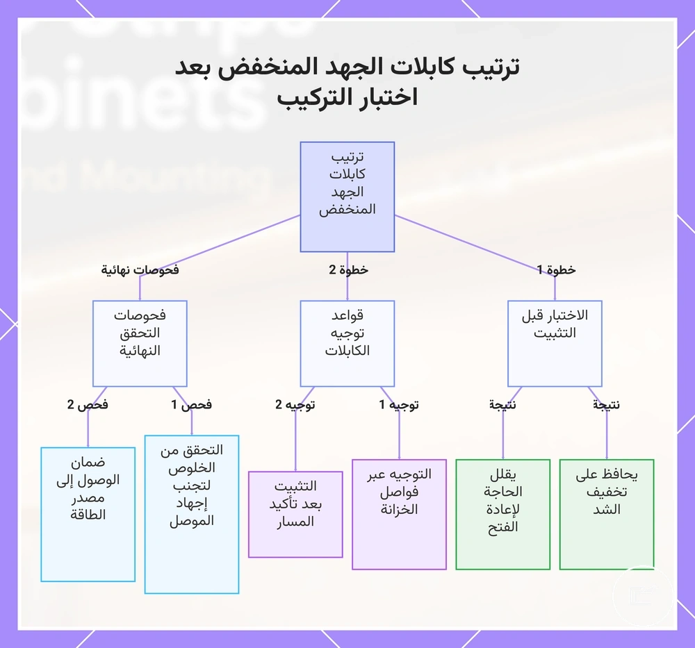 ترتيب كابلات الجهد المنخفض بعد اختبار التركيب