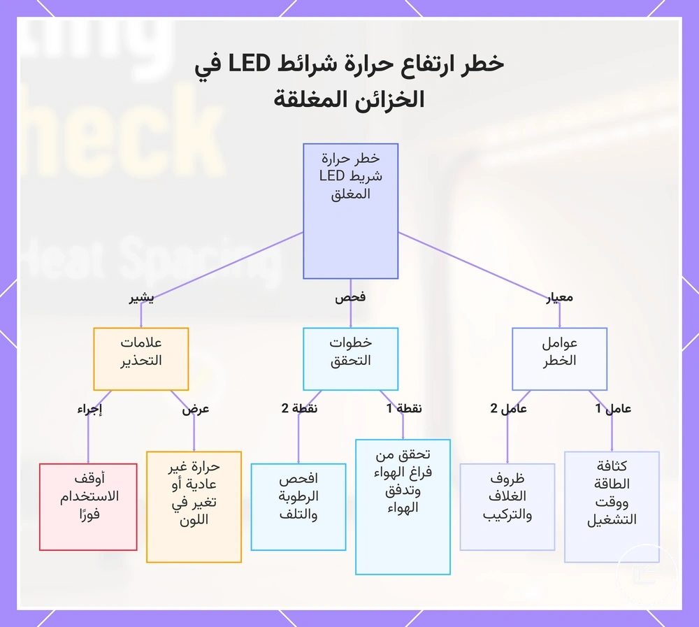 خطر ارتفاع حرارة شرائط LED في الخزائن المغلقة
