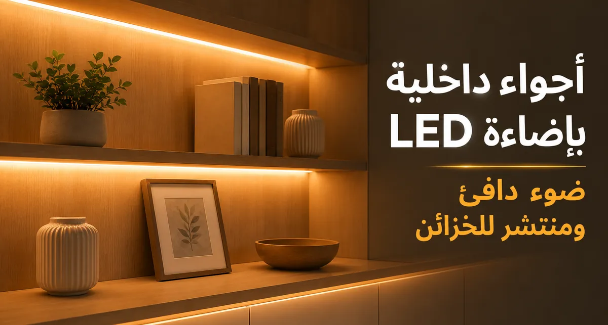 أجواء داخلية مصنوعة بشرائط LED وملحقات إضاءة الخزائن مع إضاءة دافئة ومنتشرة