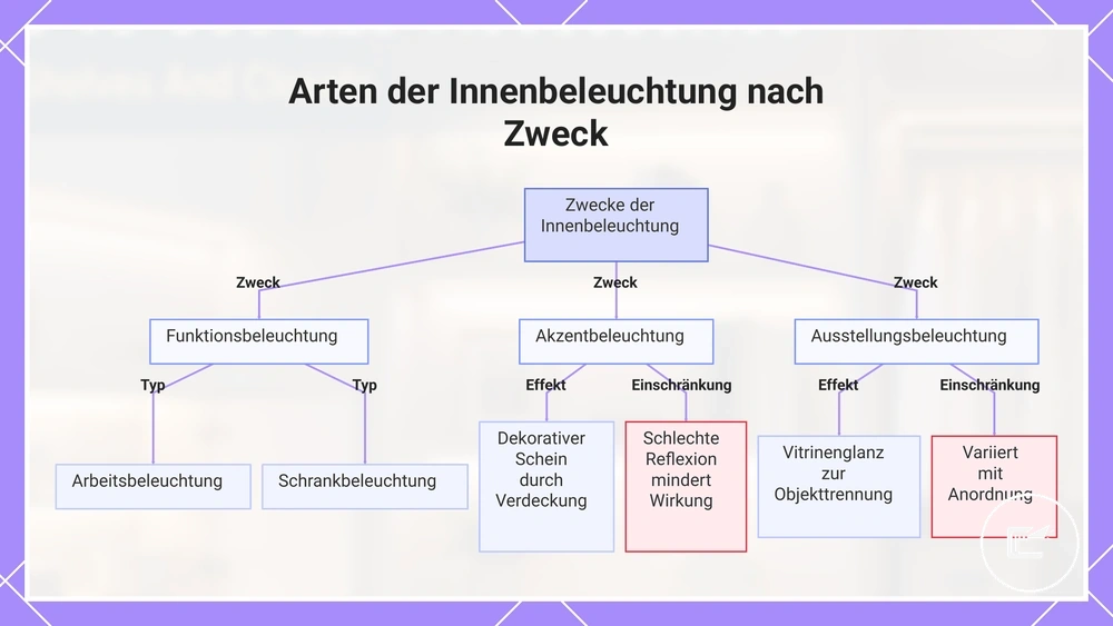 Arten der Innenbeleuchtung nach Zweck
