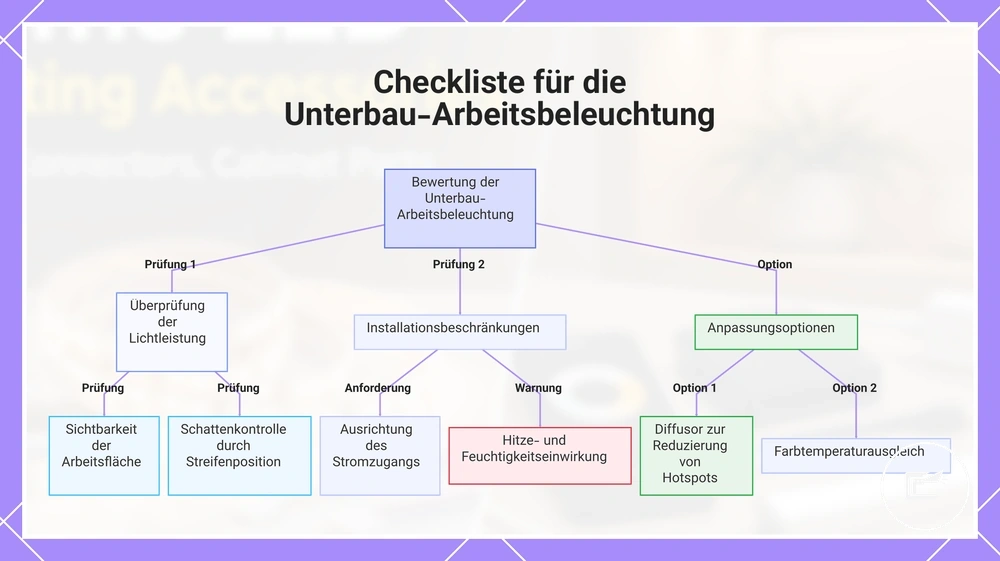 Checkliste für die Unterbau-Arbeitsbeleuchtung