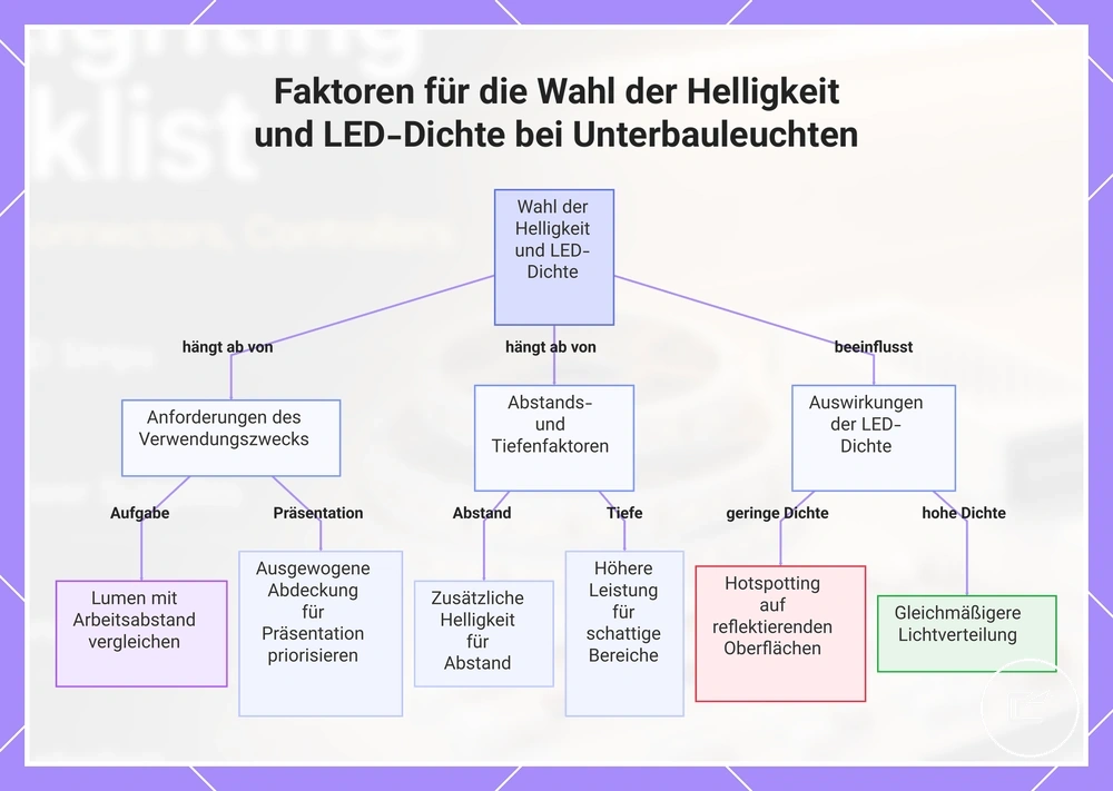 Faktoren für die Wahl der Helligkeit und LED-Dichte bei Unterbauleuchten