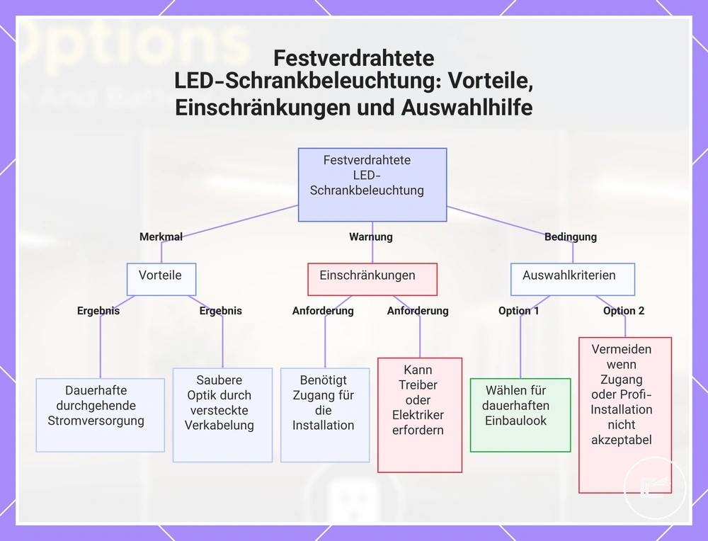Festverdrahtete LED-Schrankbeleuchtung: Vorteile, Einschränkungen und Auswahlhilfe