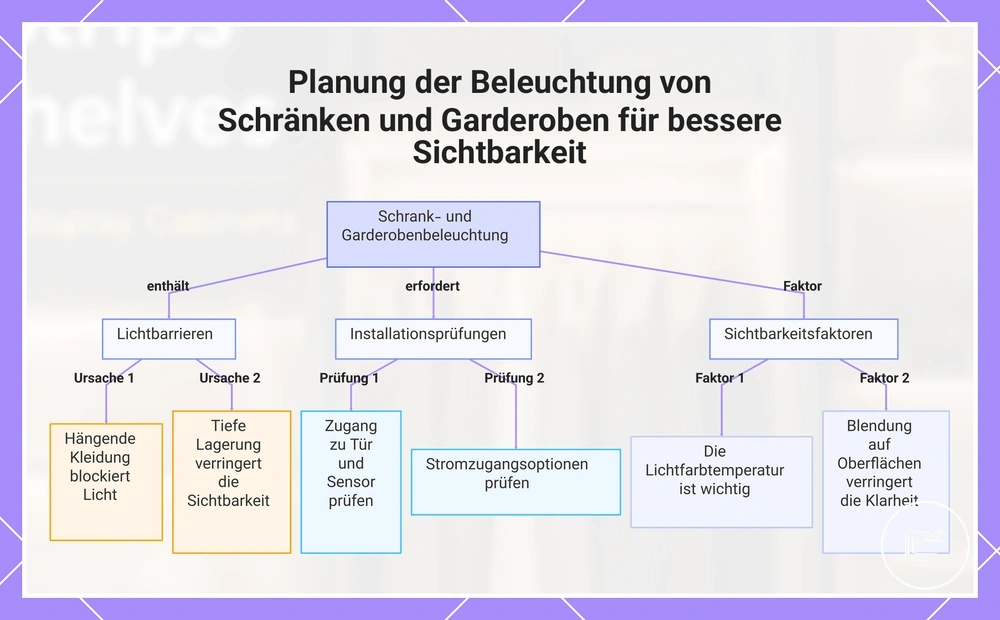 Planung der Beleuchtung von Schränken und Garderoben für bessere Sichtbarkeit