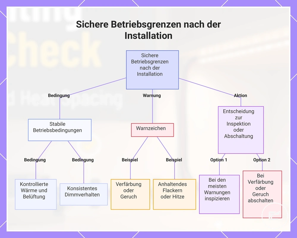 Sichere Betriebsgrenzen nach der Installation
