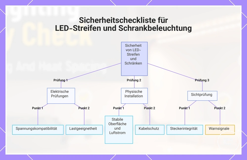Sicherheitscheckliste für LED-Streifen und Schrankbeleuchtung