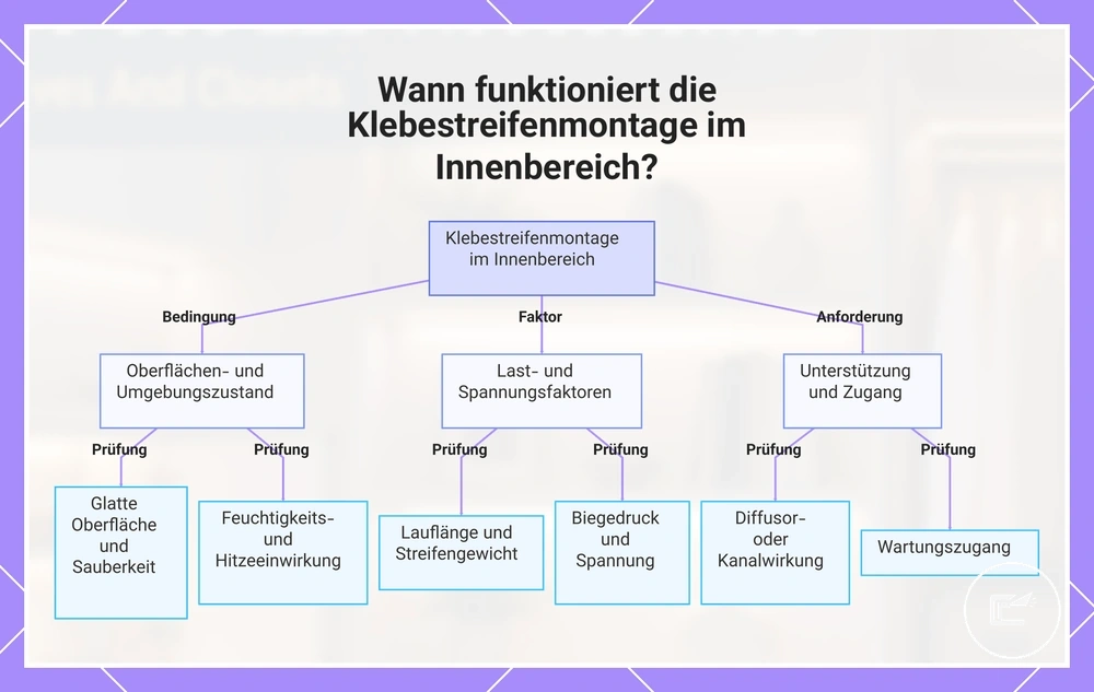 Wann funktioniert die Klebestreifenmontage im Innenbereich?