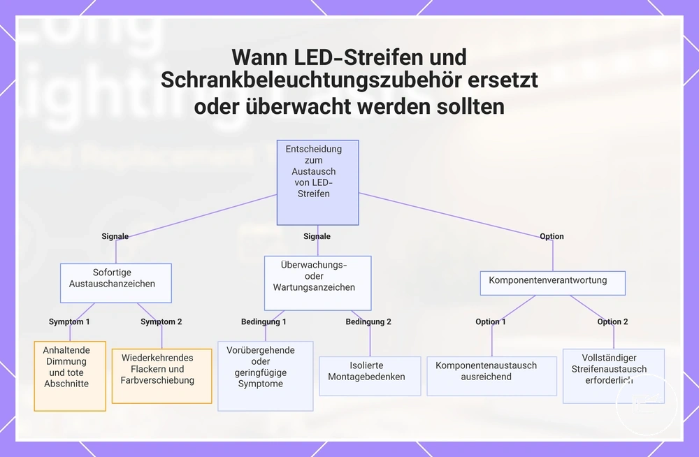 Wann LED-Streifen und Schrankbeleuchtungszubehör ersetzt oder überwacht werden sollten