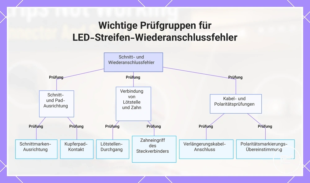 Wichtige Prüfgruppen für LED-Streifen-Wiederanschlussfehler