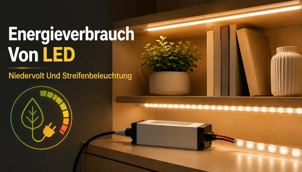 Energieverbrauch von LED-Streifen und Schrankbeleuchtungszubehör mit Niedervolt-Netzteil und effizienter Streifenbeleuchtung