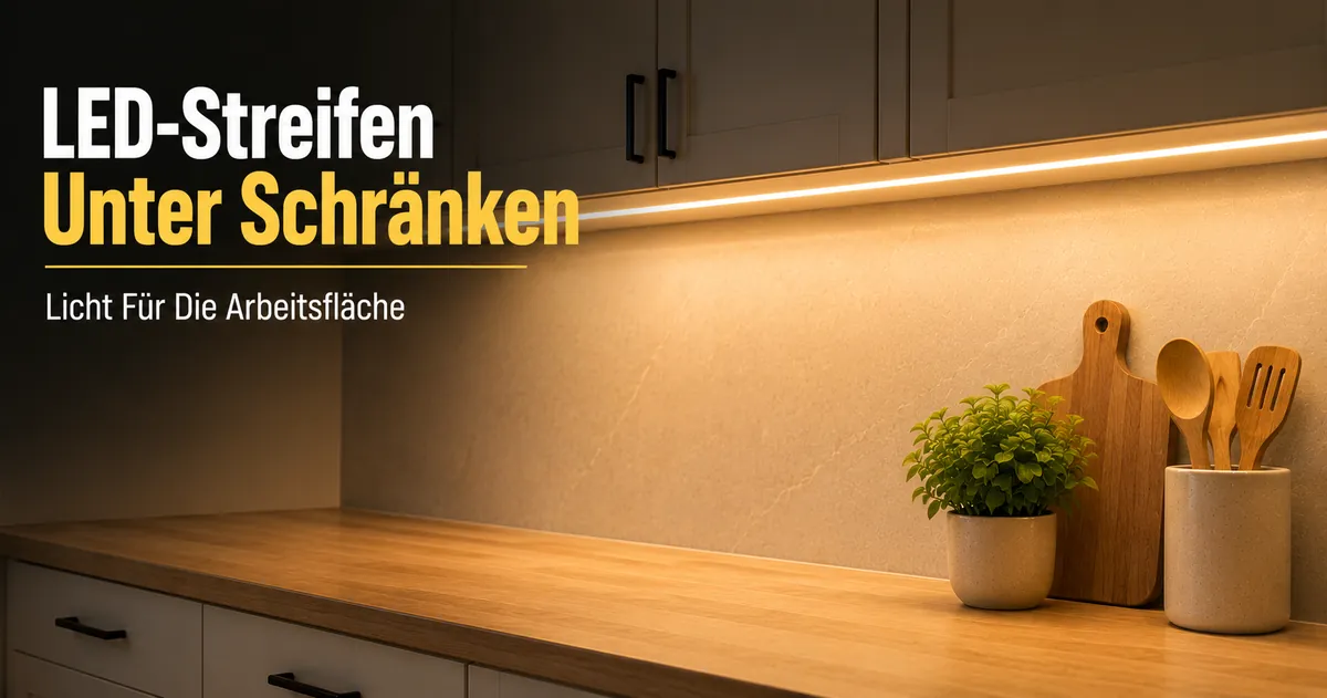 Unter Küchenschränken montierte LED-Streifen zur Arbeitsflächenbeleuchtung im Zuhause
