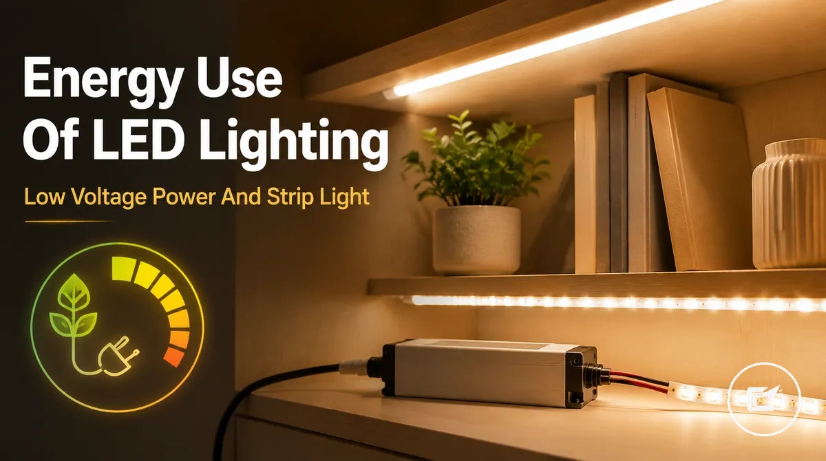 Energy use of home LED strip and cabinet lighting accessories with low voltage power supply and efficient strip lighting