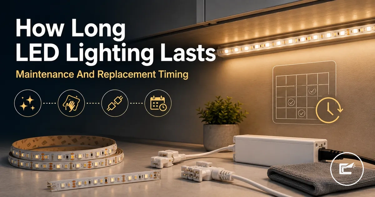 Maintaining home LED strip and cabinet lighting accessories for longer lifespan and safe replacement timing