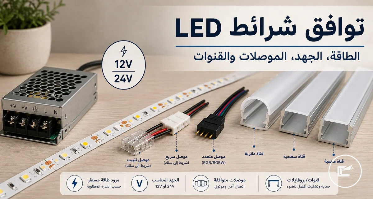 Cabinet LED strip lighting showing different brightness levels, color temperatures, dimming, and diffused light
