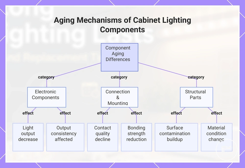 Aging Mechanisms of Cabinet Lighting Components