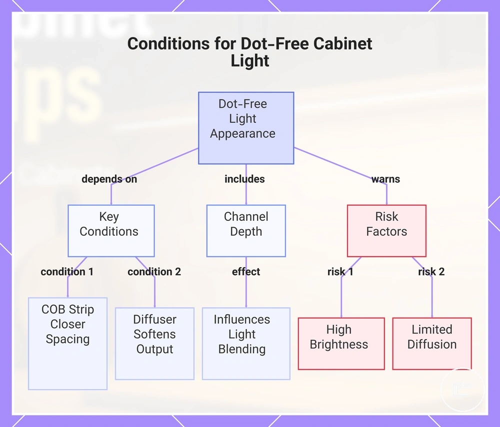 Conditions for Dot-Free Cabinet Light