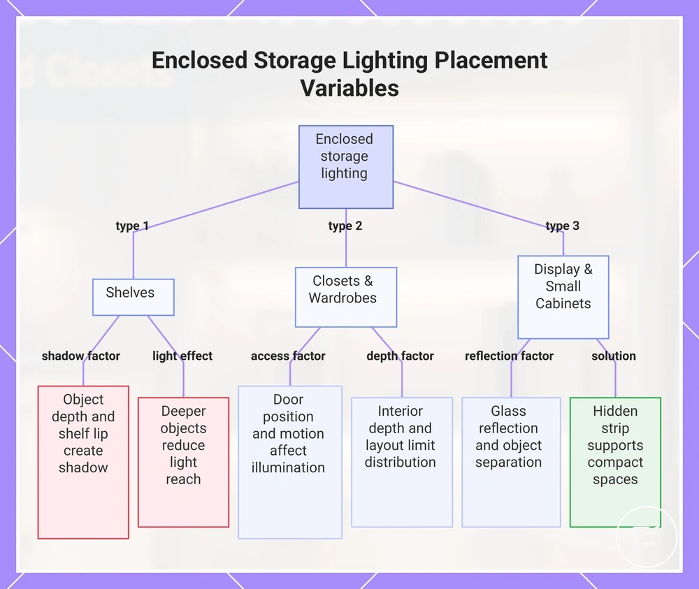Enclosed Storage Lighting Placement Variables
