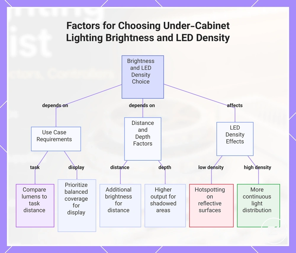 Factors for Choosing Under-Cabinet Lighting Brightness and LED Density