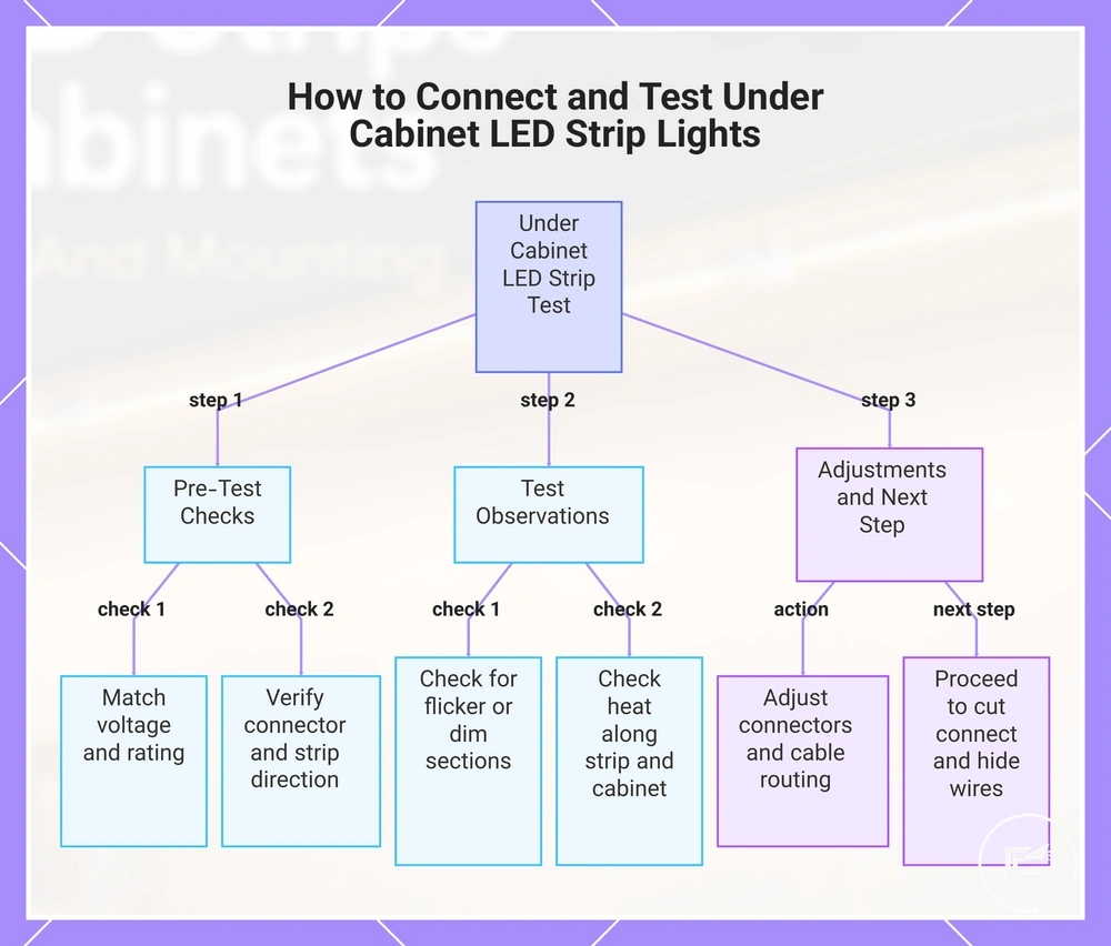 How to Connect and Test Under Cabinet LED Strip Lights