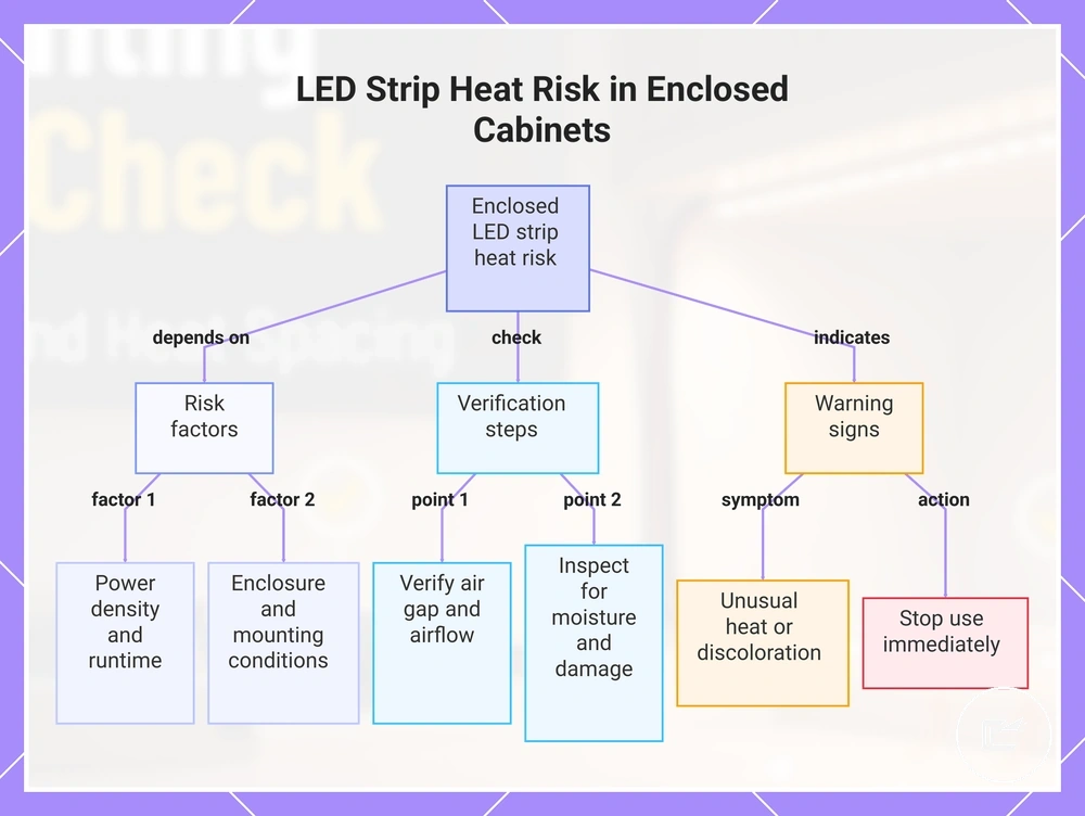 LED Strip Heat Risk in Enclosed Cabinets