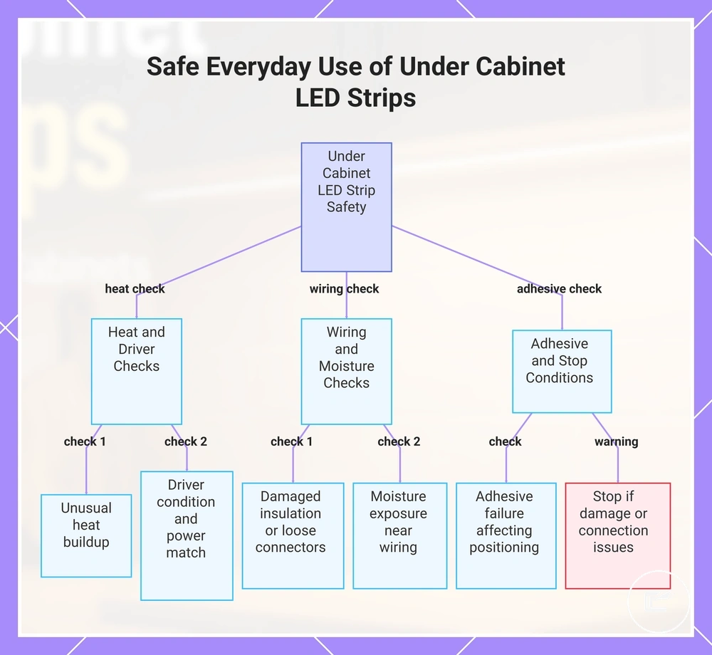 Safe Everyday Use of Under Cabinet LED Strips