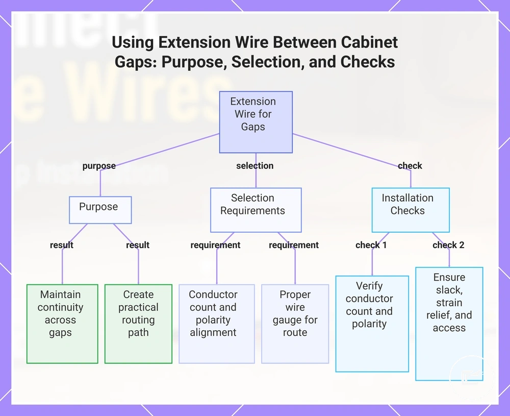 Using Extension Wire Between Cabinet Gaps: Purpose, Selection, and Checks