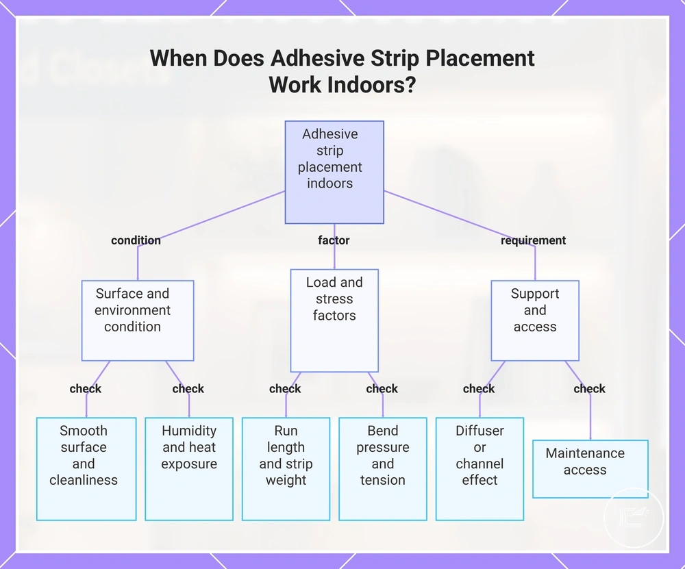When Does Adhesive Strip Placement Work Indoors?