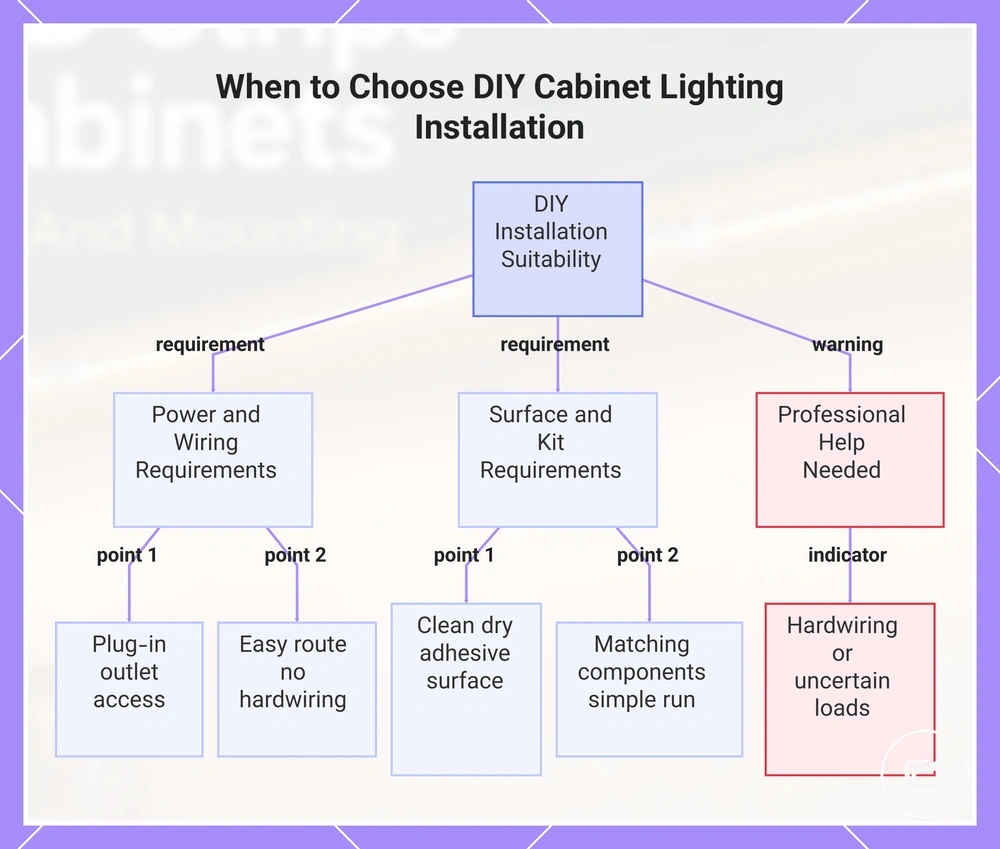 When to Choose DIY Cabinet Lighting Installation