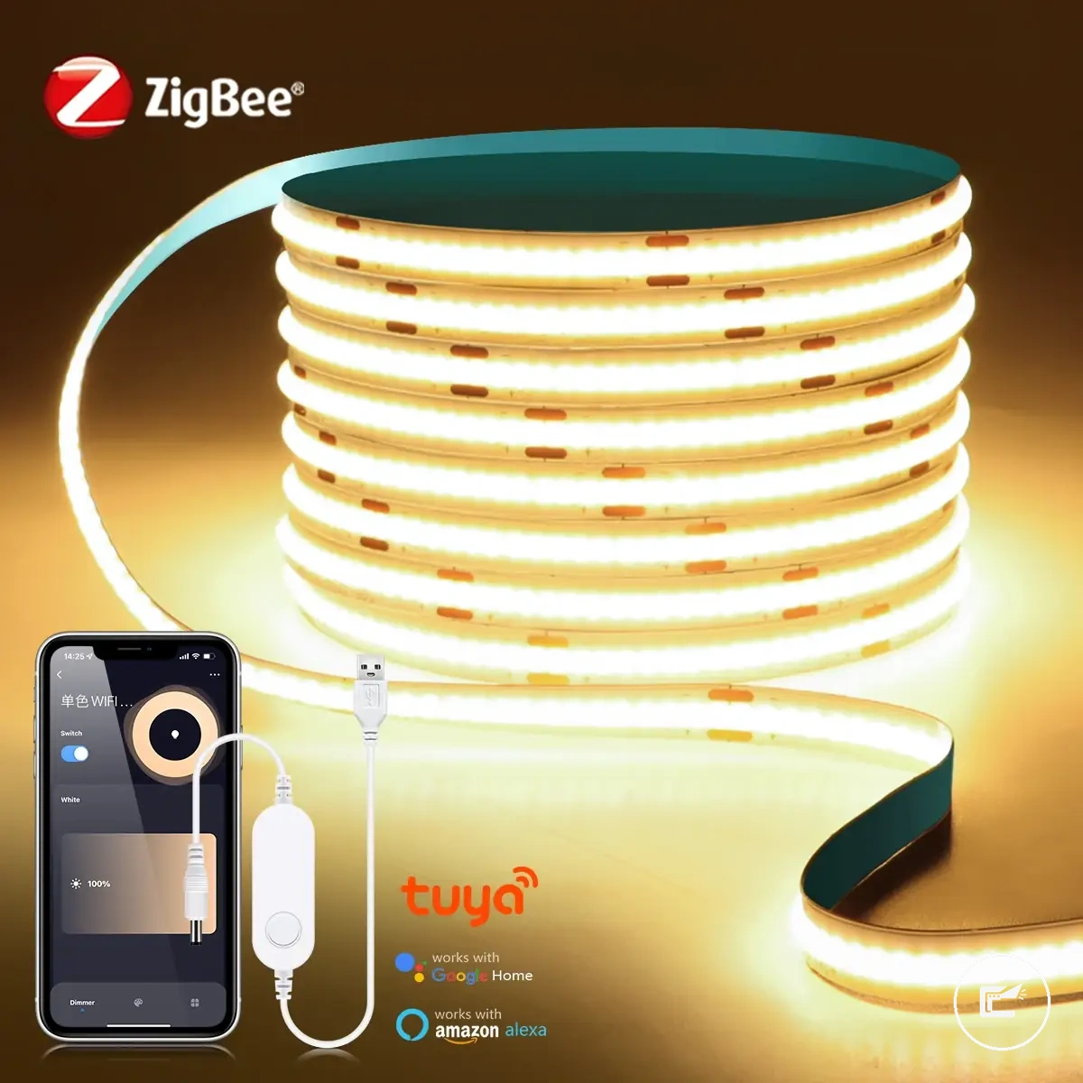 Interruptor ZigBee inteligente para tira LED COB USB regulable
