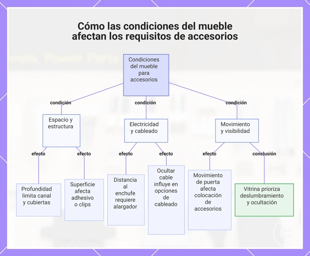 Cómo las condiciones del mueble afectan los requisitos de accesorios