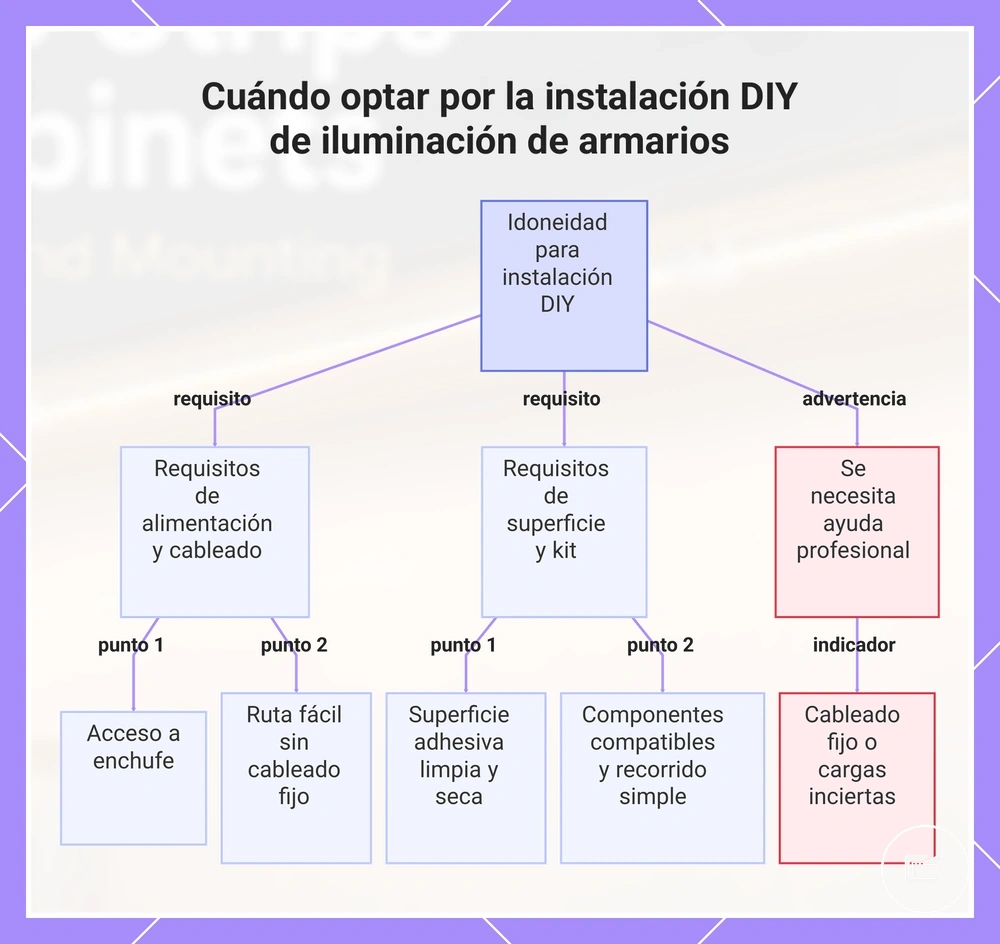 Cuándo optar por la instalación DIY de iluminación de armarios