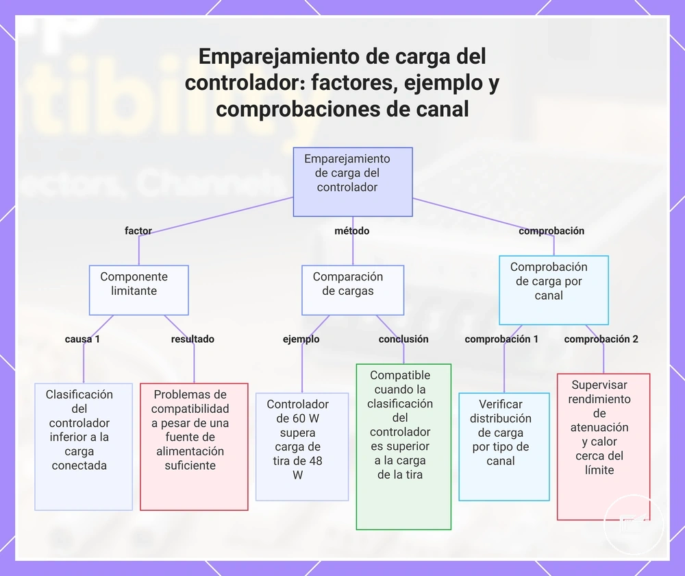 Emparejamiento de carga del controlador: factores, ejemplo y comprobaciones de canal