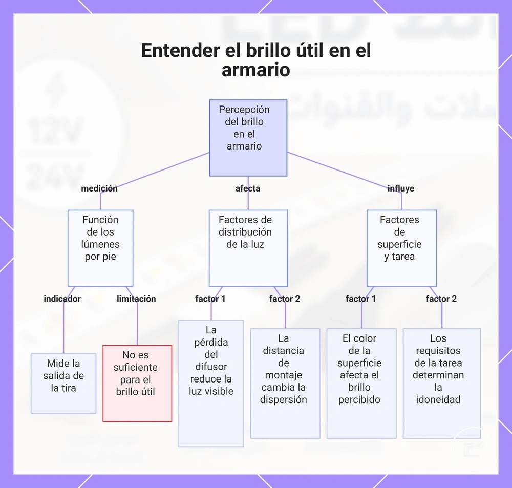 Entender el brillo útil en el armario