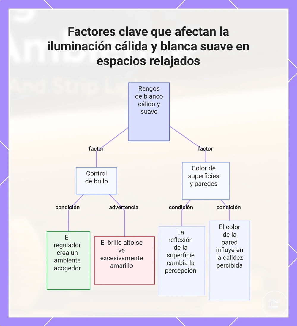 Factores clave que afectan la iluminación cálida y blanca suave en espacios relajados