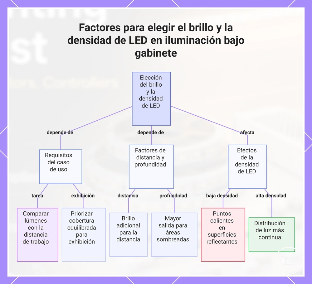 Factores para elegir el brillo y la densidad de LED en iluminación bajo gabinete