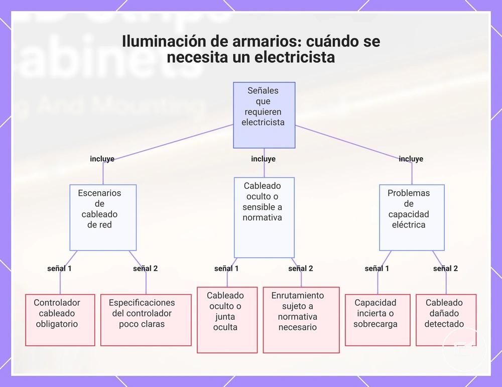 Iluminación de armarios: cuándo se necesita un electricista