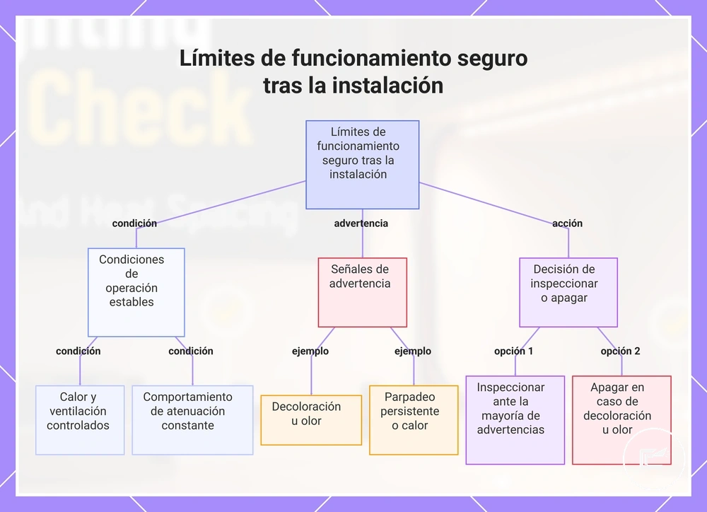 Límites de funcionamiento seguro tras la instalación
