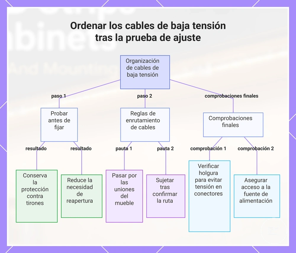Ordenar los cables de baja tensión tras la prueba de ajuste