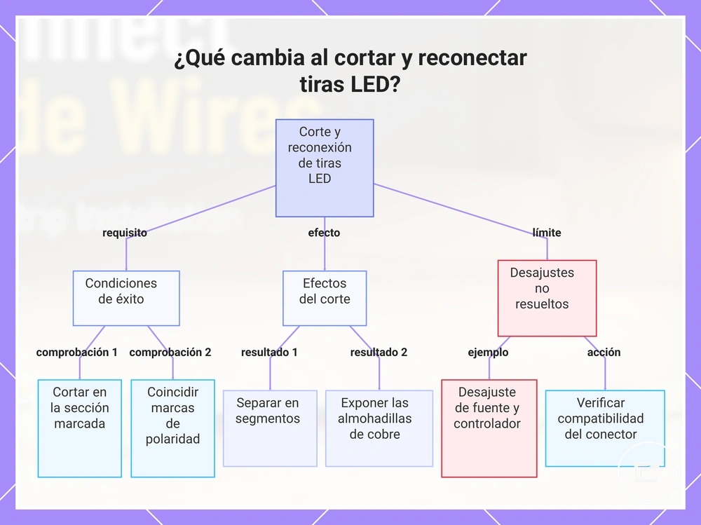 ¿Qué cambia al cortar y reconectar tiras LED?