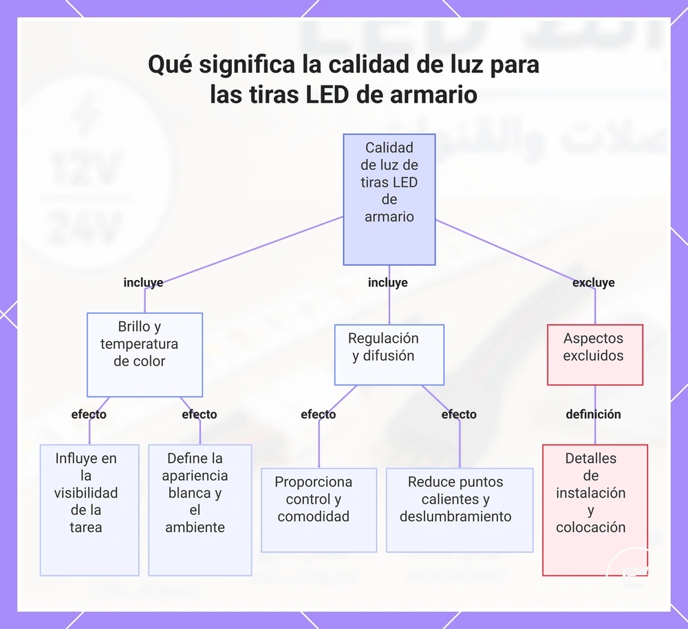 Qué significa la calidad de luz para las tiras LED de armario