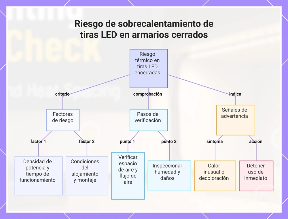 Riesgo de sobrecalentamiento de tiras LED en armarios cerrados