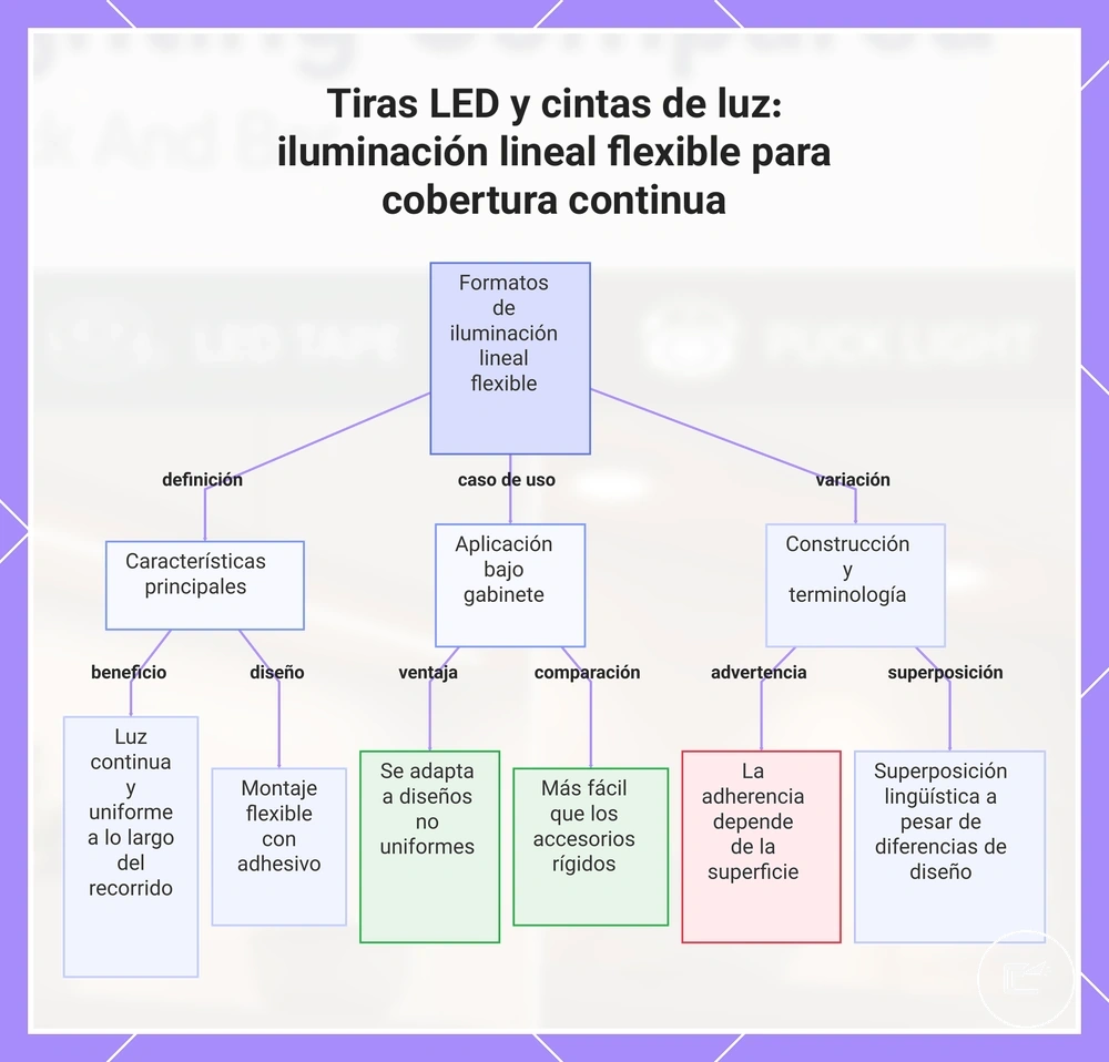 Tiras LED y cintas de luz: iluminación lineal flexible para cobertura continua