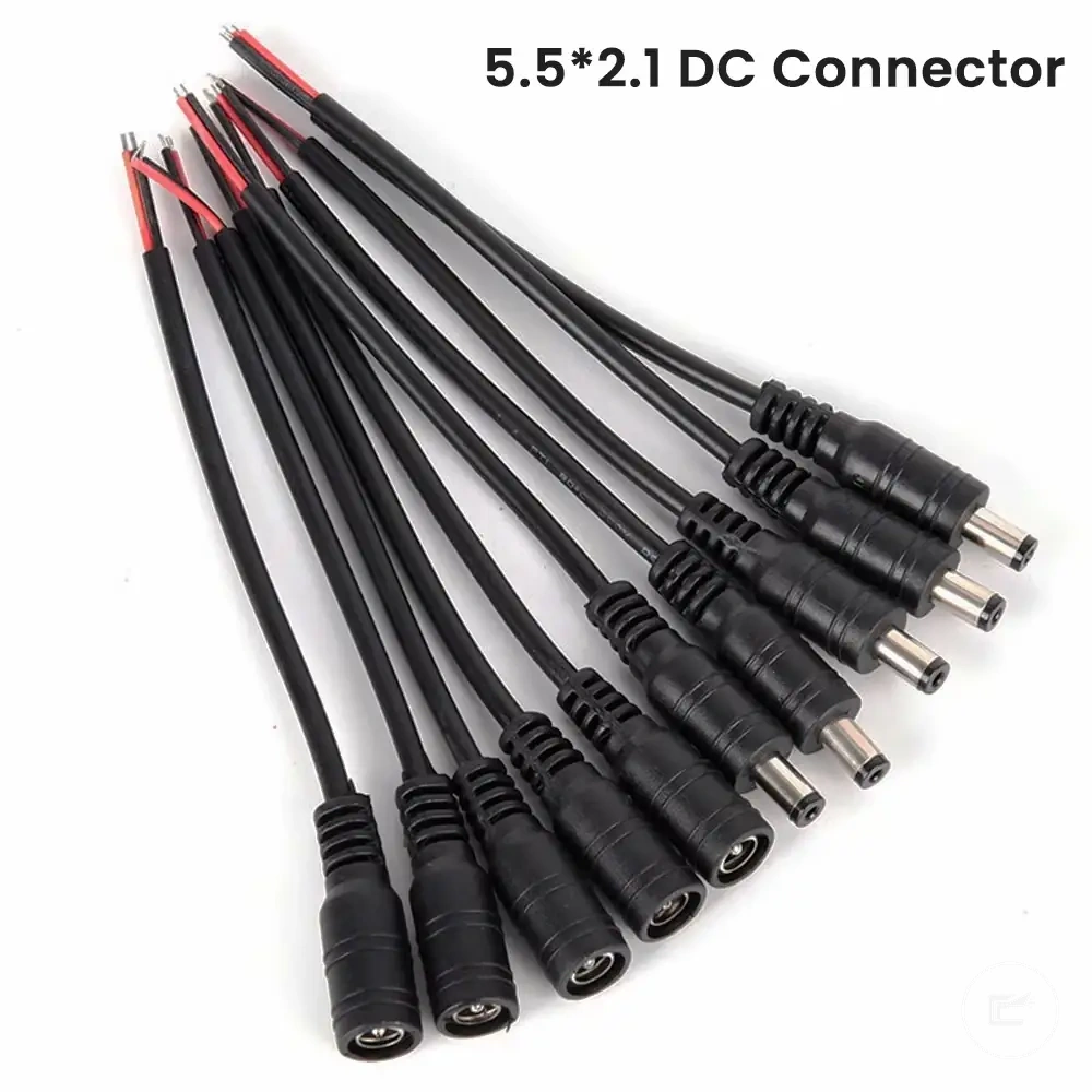 Rallonge d’alimentation DC avec prise mâle et femelle 5,5 x 2,1 mm pour rubans LED