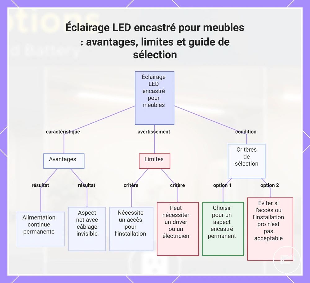 Éclairage LED encastré pour meubles : avantages, limites et guide de sélection