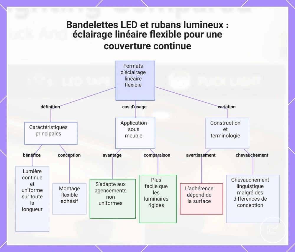Bandelettes LED et rubans lumineux : éclairage linéaire flexible pour une couverture continue