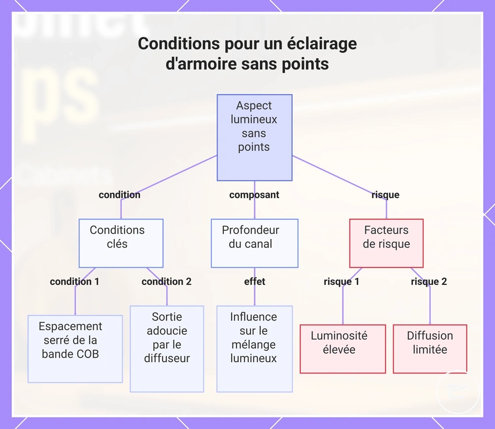 Conditions pour un éclairage d'armoire sans points