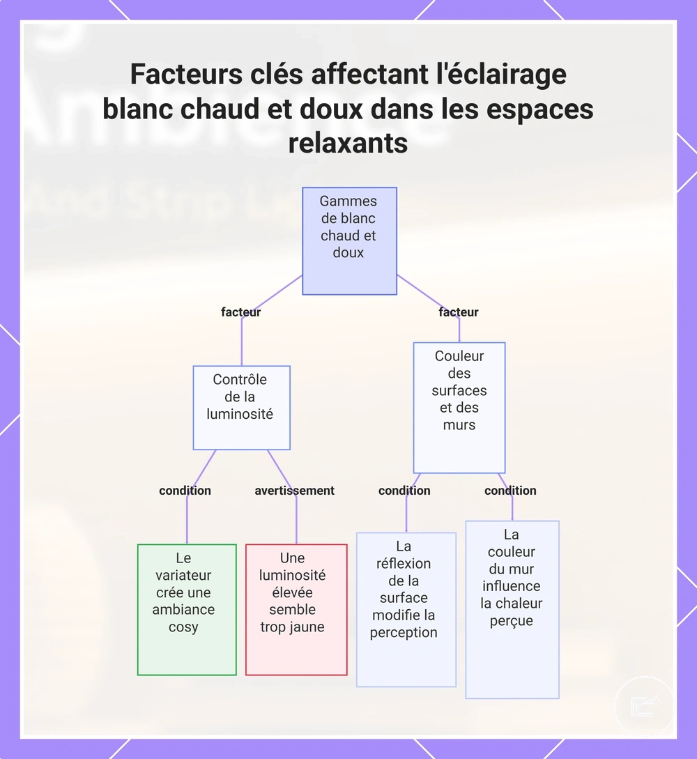 Facteurs clés affectant l'éclairage blanc chaud et doux dans les espaces relaxants