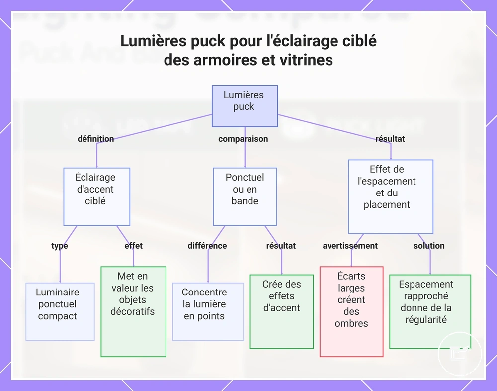 Lumières puck pour l'éclairage ciblé des armoires et vitrines